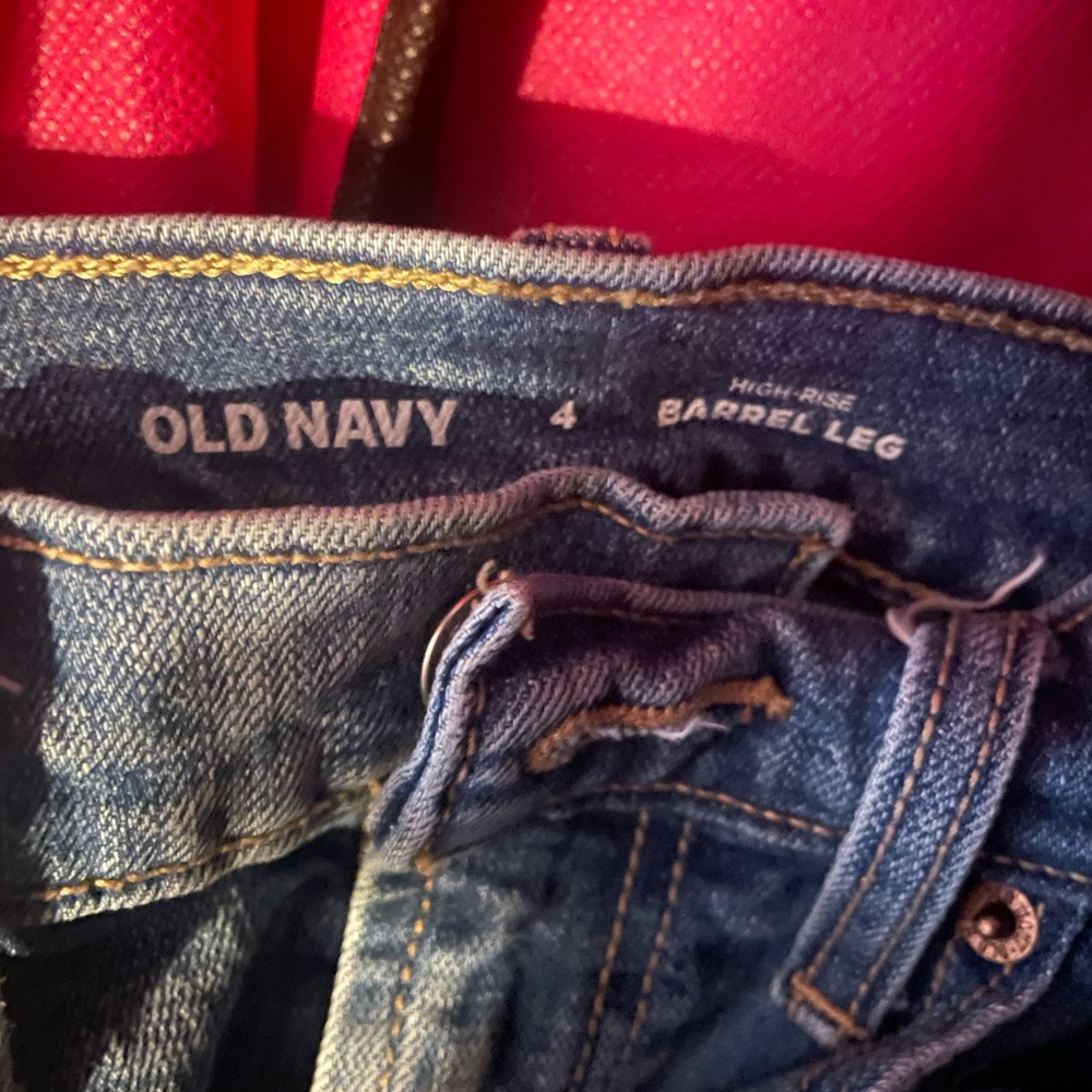 Old Navy Blue Denim Barrel jeans size 4 jeans - Picture 5 of 8